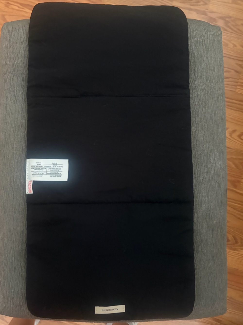 Burberry Black Quilted Changing Mat with Label
